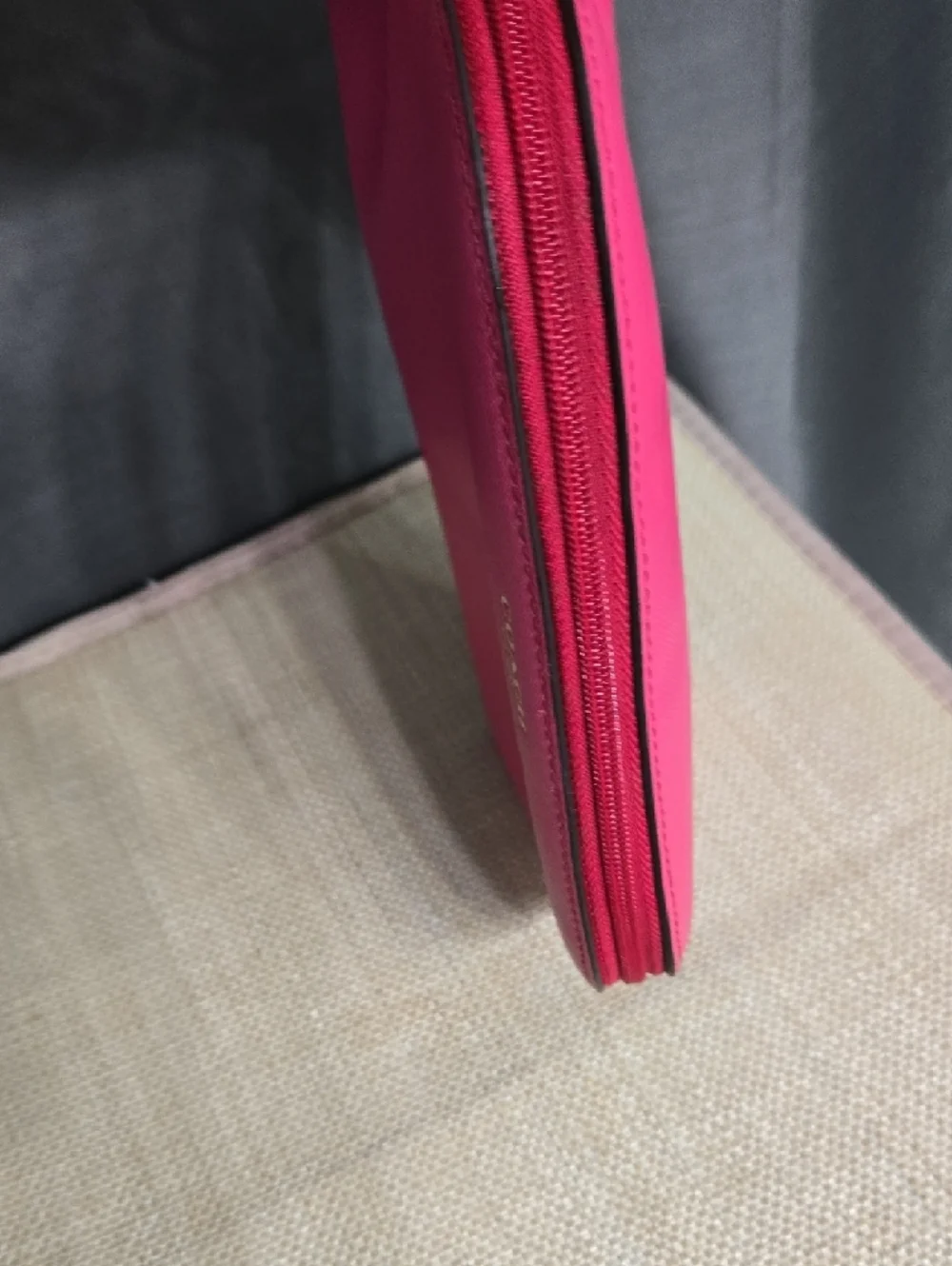 Coach Hot Pink Saffiano Cosmetic Bag - Picture 7 of 9